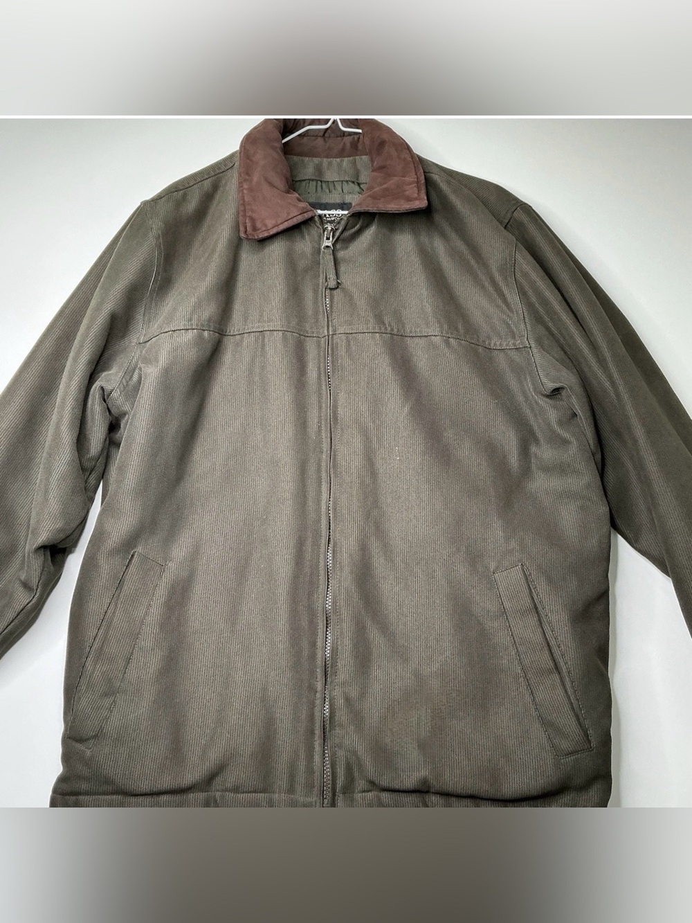 Bass Pro Shops Mens Jacket Forest Brown Green Full Zip Mock Neck Small Preowned